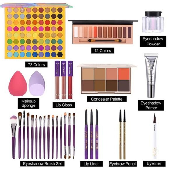 Makeup Kit For Women Full Kit - Contains Eyeshadow Palette - Picture 1 of 6